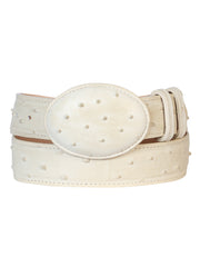 Men's Cowboy Belt - Imitation Ostrich - Bone 700