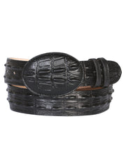 Men's Cowboy Belt -Imitation Tail alligator - Black 707