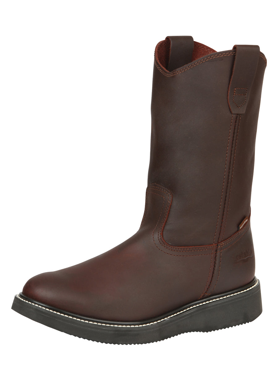 Establo Men’s Rodeo Boot - Bovine Grizzly Leather in Shedron  41541