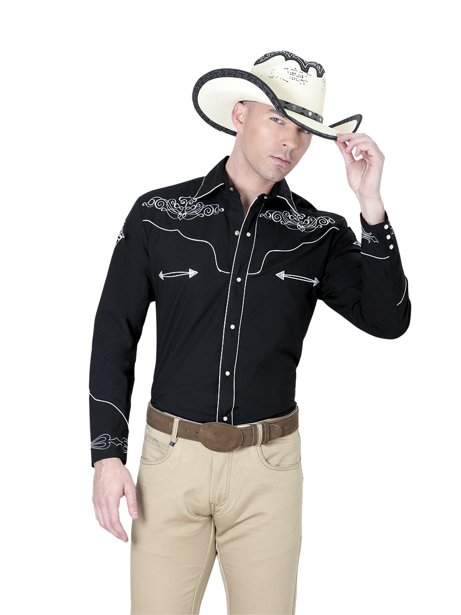 El General  -  Casual Long-Sleeve Shirt  - Beige/Black 44714 main image 1