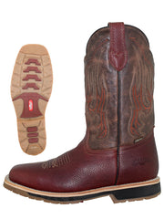 Establo Men’s Rodeo Boot - Bovine Grizzly Leather in Shedron 41541