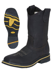 Establo Men’s Rodeo Boot - Crazy Leather Chocolate with Steel Toe 41545