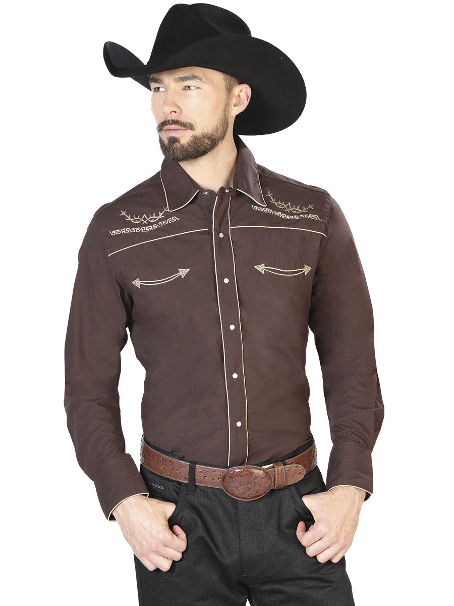 Brown Western Long Sleeve Shirt 42953