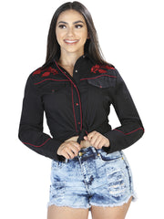 Womens Black Embroidered Shirt 42967