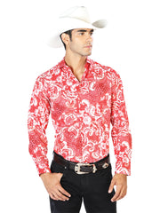 Red Casual Long Sleeve Shirt 43583