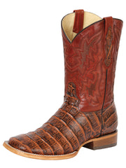Men’s Western Boot Print Caiman Belly 100 Años - Brandy
 43630