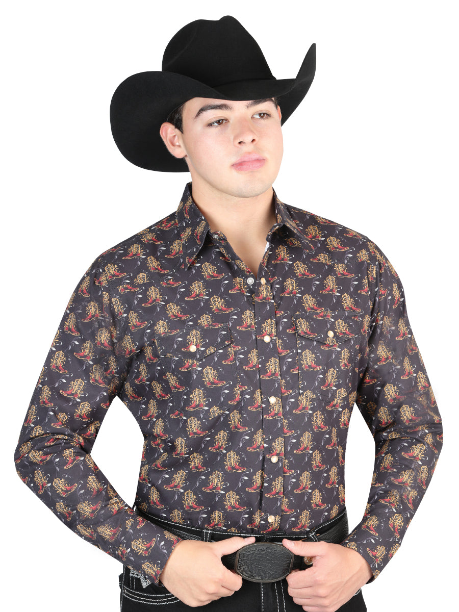 El General Black/Gold Casual Long-Sleeve Shirt 44572