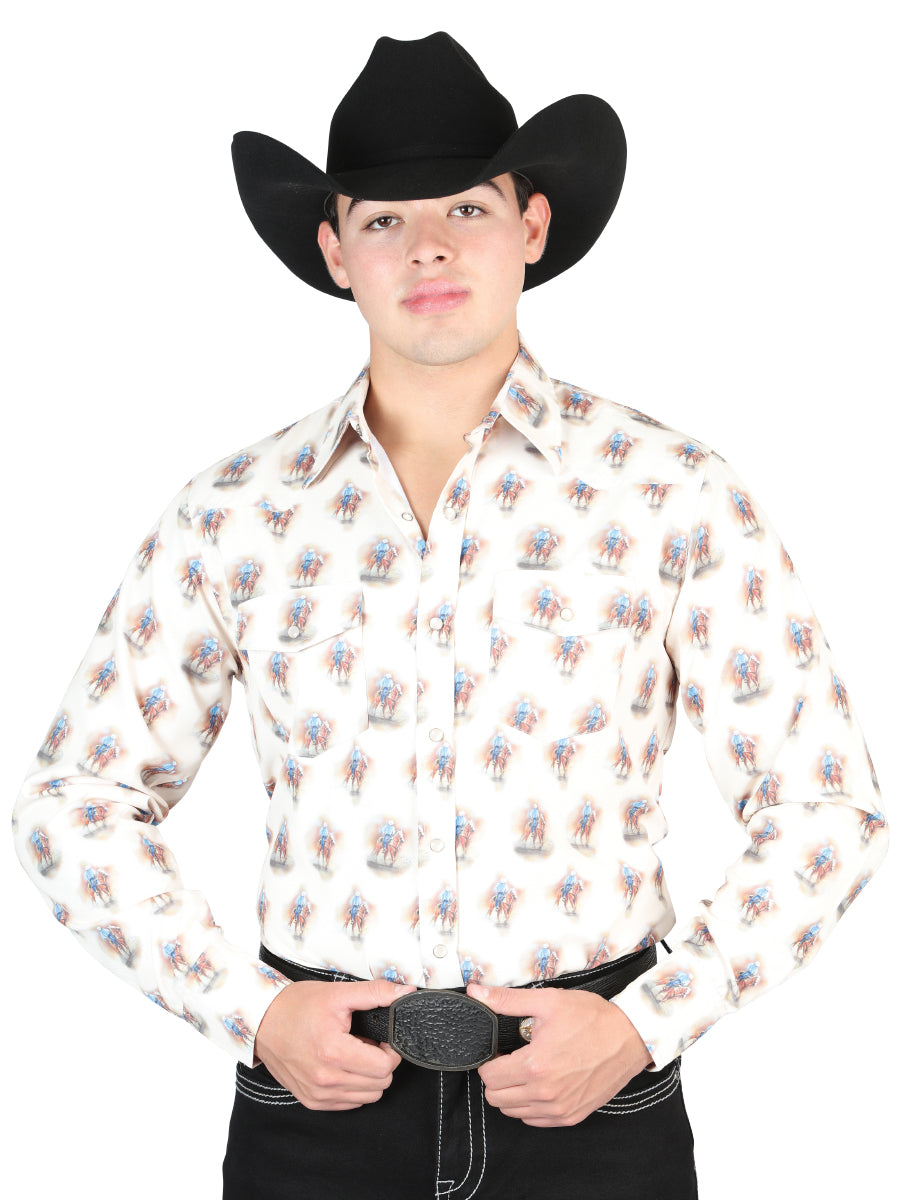 Casual Long-Sleeve Shirt by El General Black/Mustard 44468 main image 0