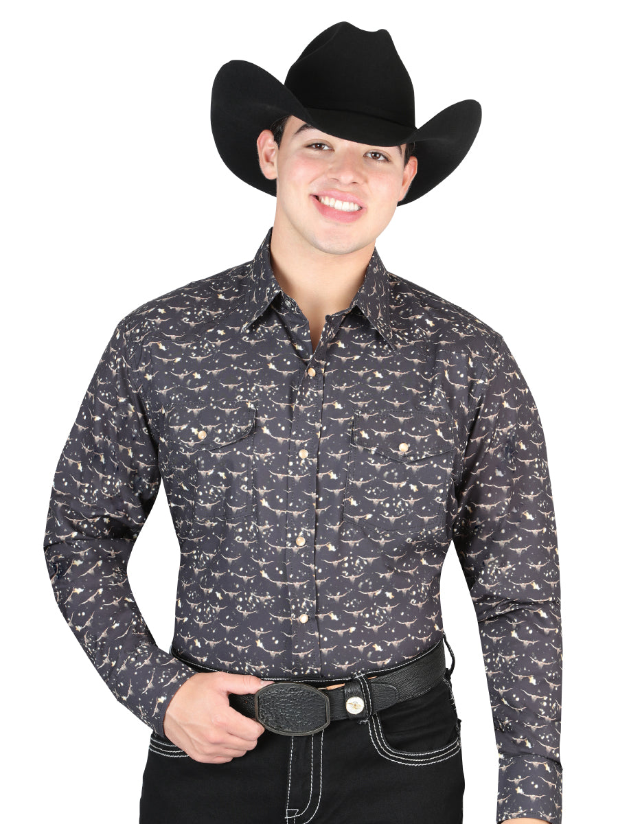 El General Embroidery Western Shirt Red/Black 40992 main image 1