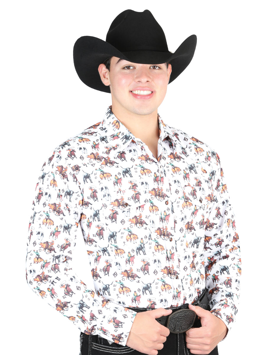 Casual Long-Sleeve Shirt by El General Black/Grey 44467 main image 0