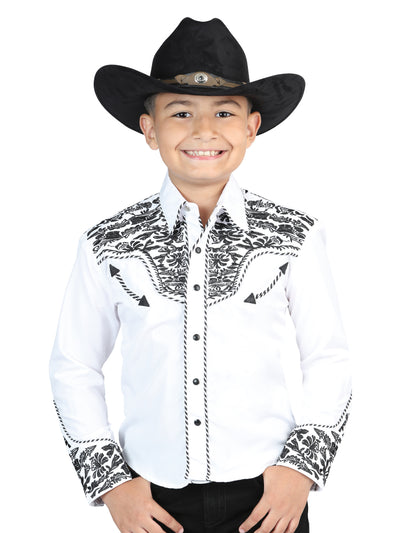 Senor De Los Cielos Embroidery Shirt White/Black 44347