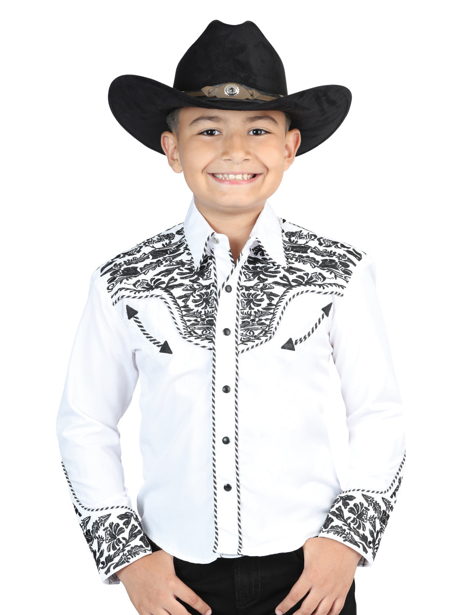 Senor De Los Cielos Embroidery Shirt White/Black 44347