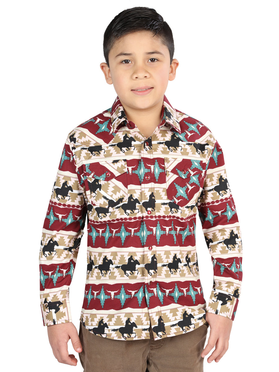 Casual Long-Sleeve Shirt by El General Ivory 44492