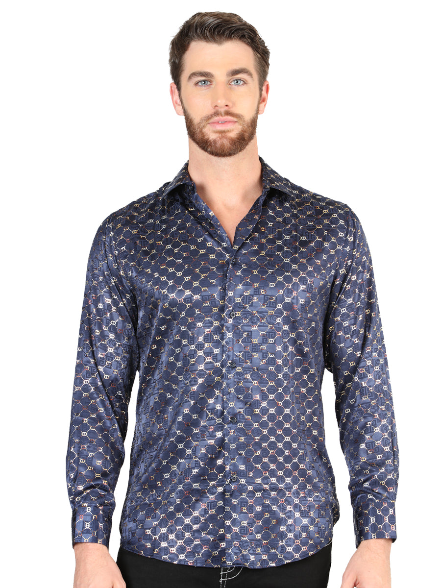 El General Navy/Gold Casual Long-Sleeve Shirt 44548