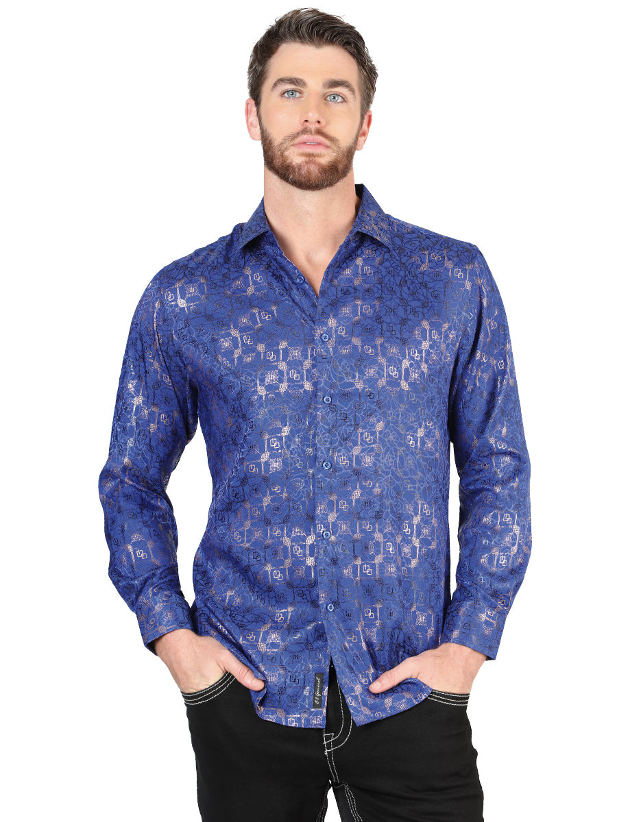 El General Royal Blue Casual Long-Sleeve Shirt 44575
