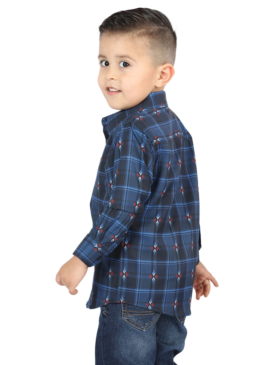 El General Black/Blue Casual Long-Sleeve Shirt 44738