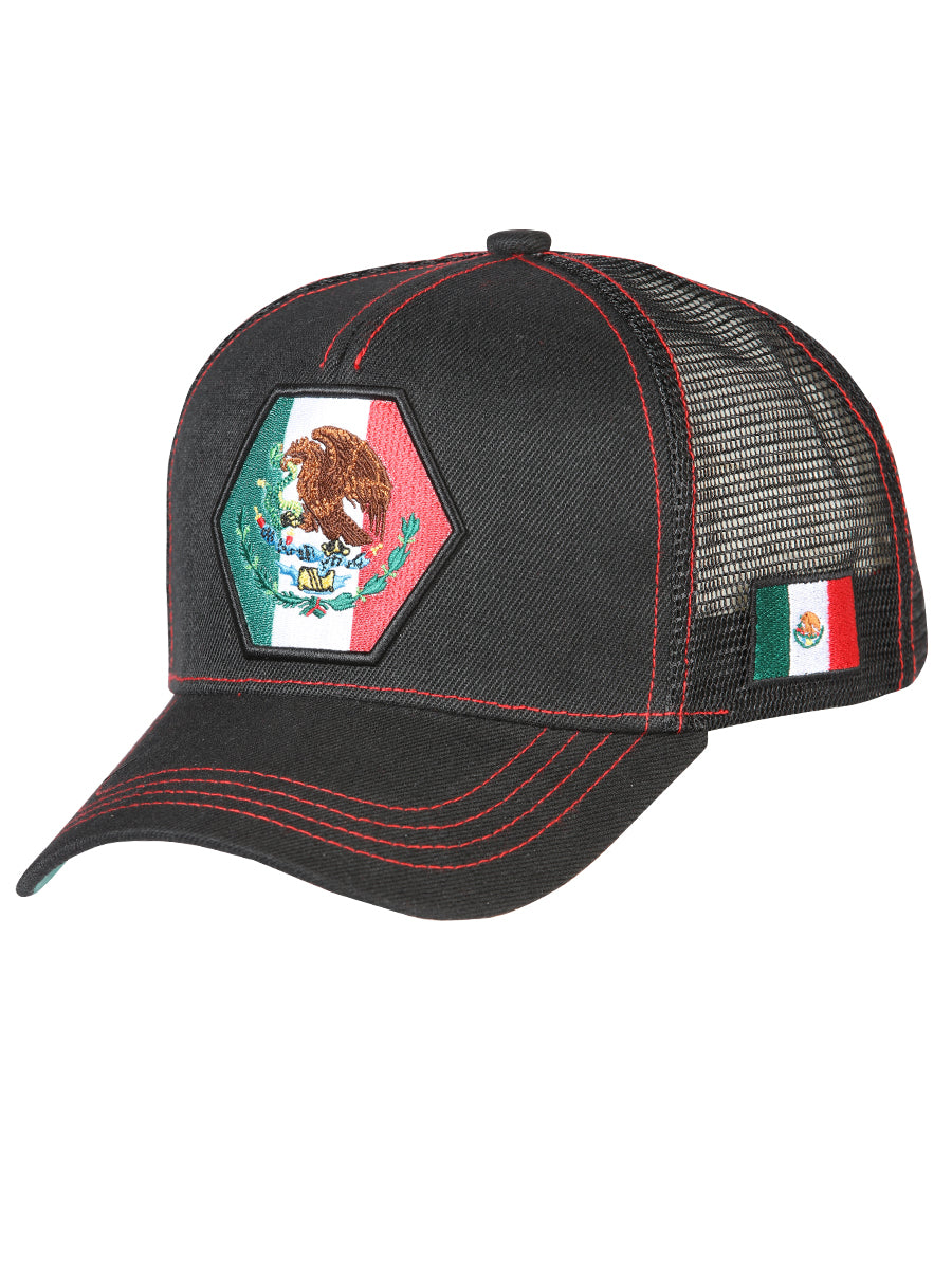 El General Mexico Flag Hat- Black/Red 44818