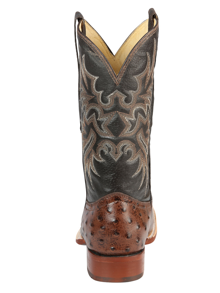 El Señor de los Cielos Men’s Rodeo Boot - Imitation Ostrich Leather - Brown 44934