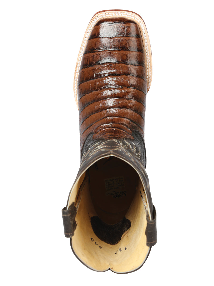 El Señor de los Cielos Men’s Rodeo Boot - Imitation Caiman Belly Leather - Brown
 44937