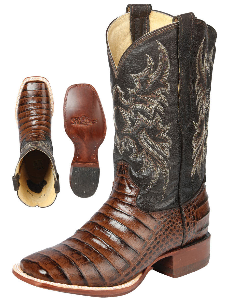 El Señor de los Cielos Men’s Rodeo Boot - Imitation Caiman Belly Leather - Brown
 44937