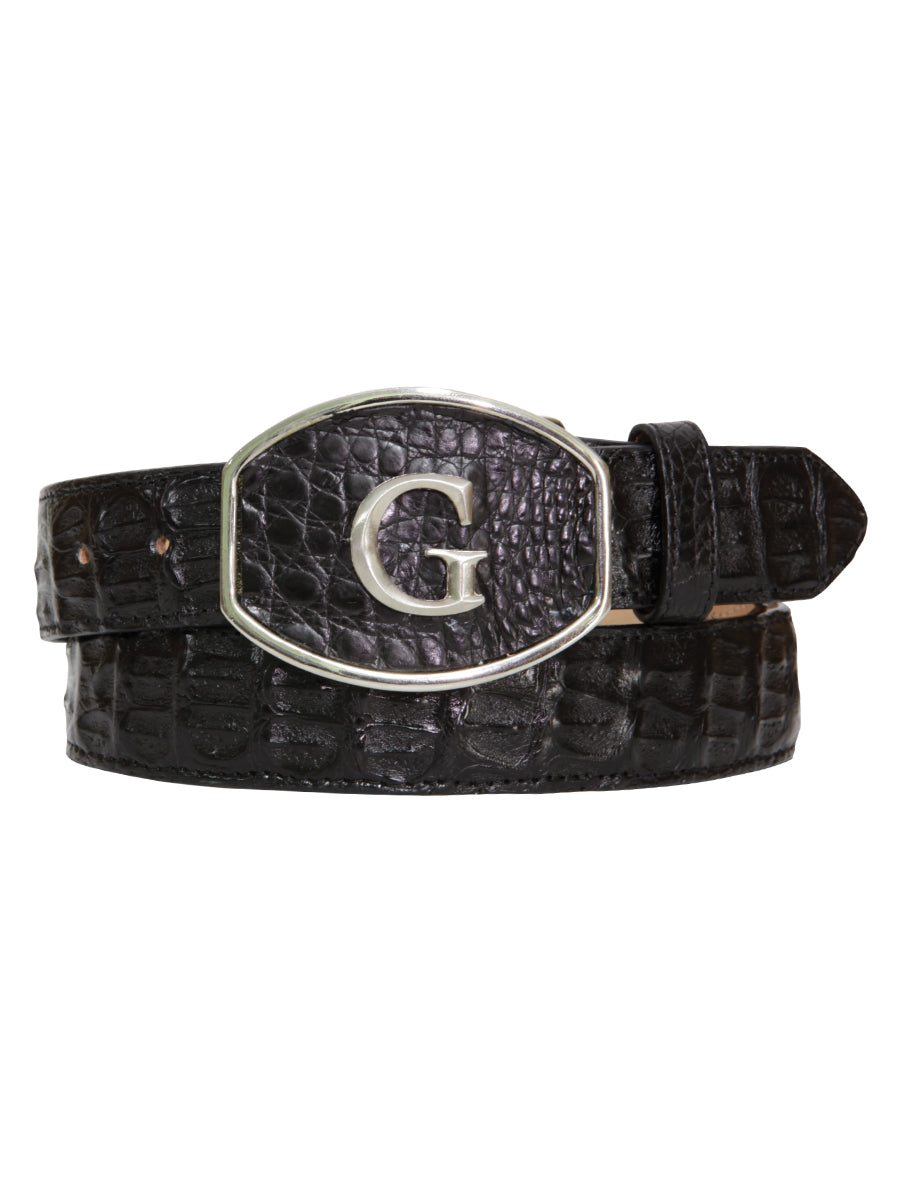 Exotic Caiman Belt by El General - Black 45292