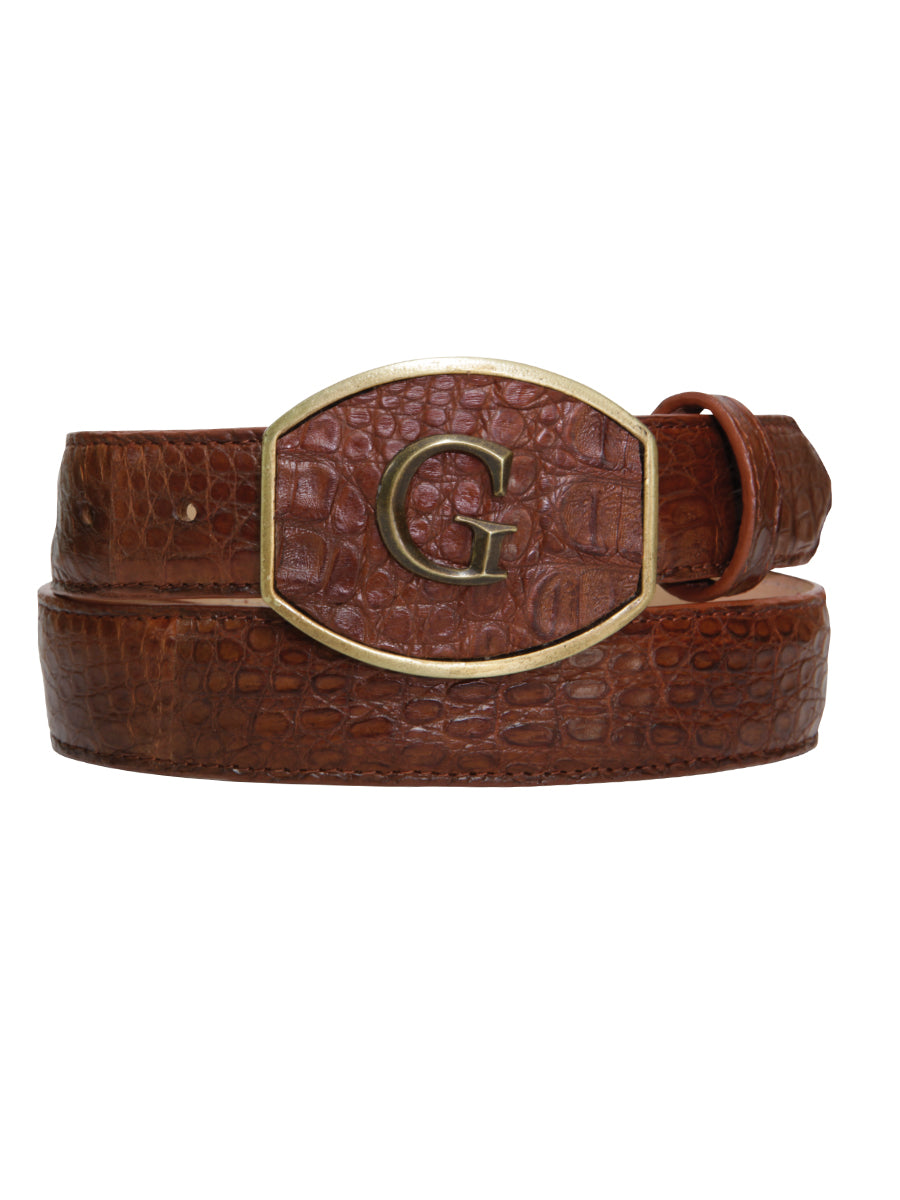 Exotic Caiman Belt by El General - Cognac 45293