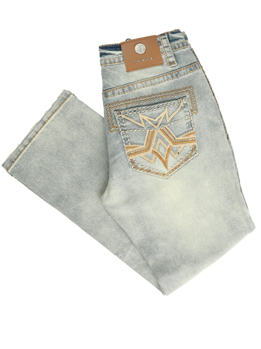 Centenario Men's Black Denim with Dark Embroidered Details 45312 main image 0