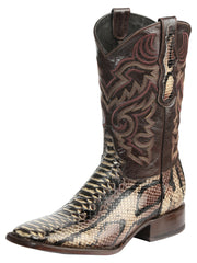 El General Men’s Python Imitation Rodeo Boots - Brown 45528