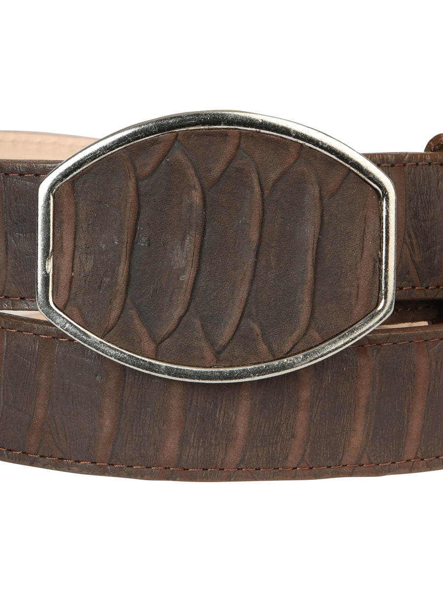 Men’s Western Belt El General Imitation Python - Brown 45570