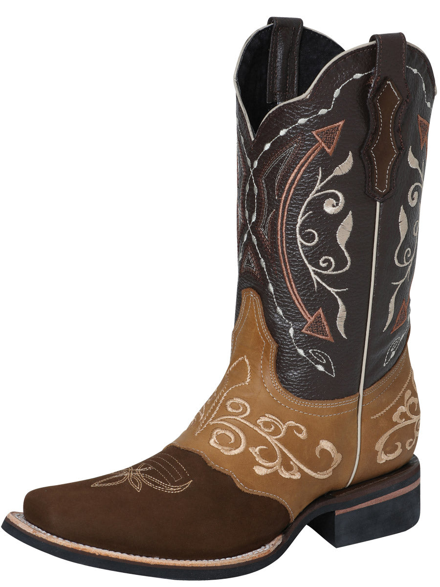 El General Men's Rodeo Boots - Nobuck Camel 45568