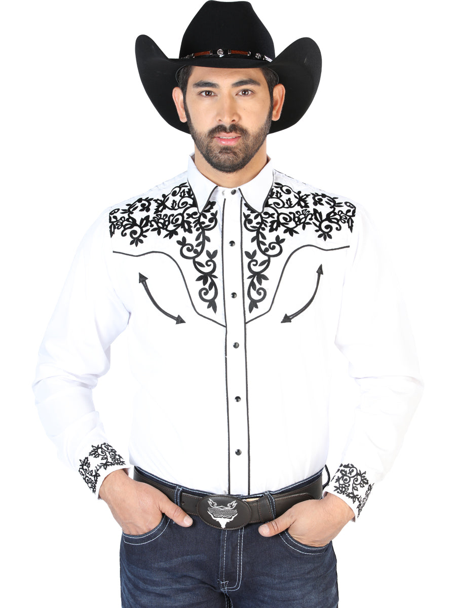 El Señor de los Cielos Embroidery Shirt Beige/Black 44189 main image 0