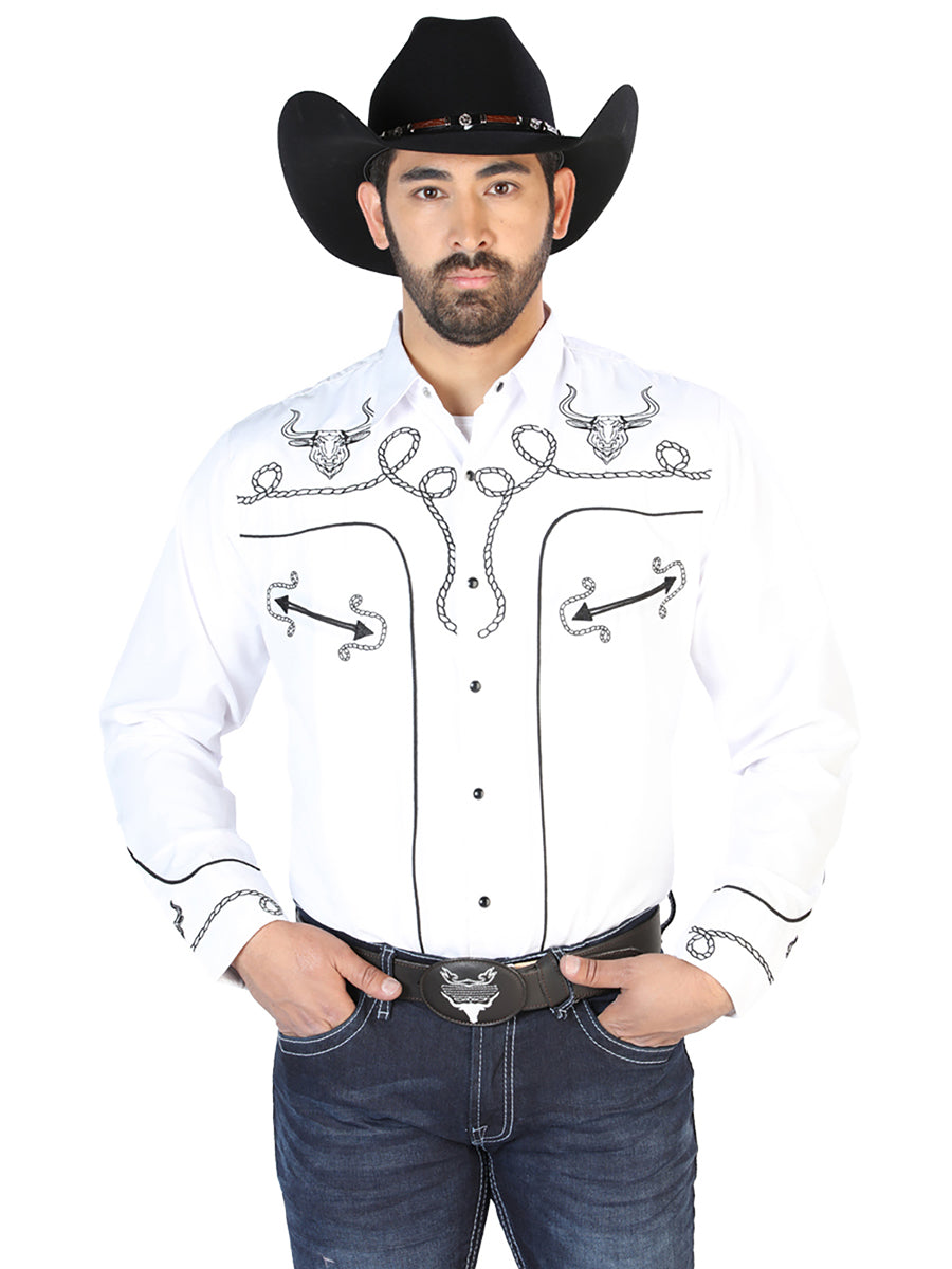 El Señor de los Cielos Embroidery Shirt White/Black 126712