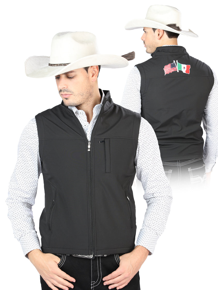 Mens El General Suede Vest Black 127086