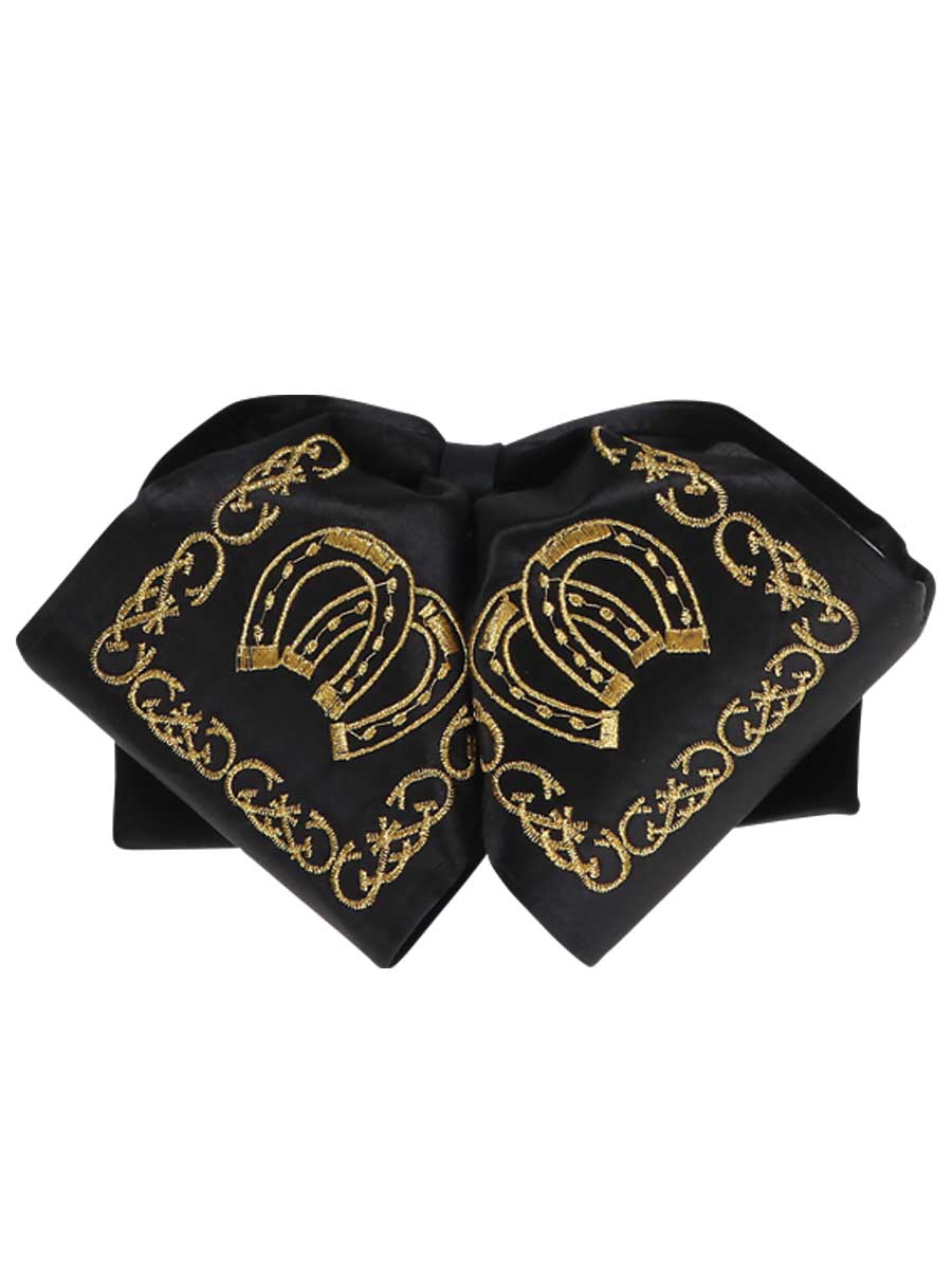 Adult 
Mexican Charro Bow Tie 100% Polyester Black/Gold 600129