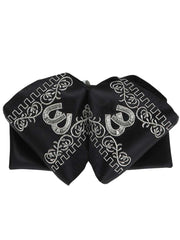Adult 
Mexican Charro Bow Tie 100% Polyester Black/Silver 600134