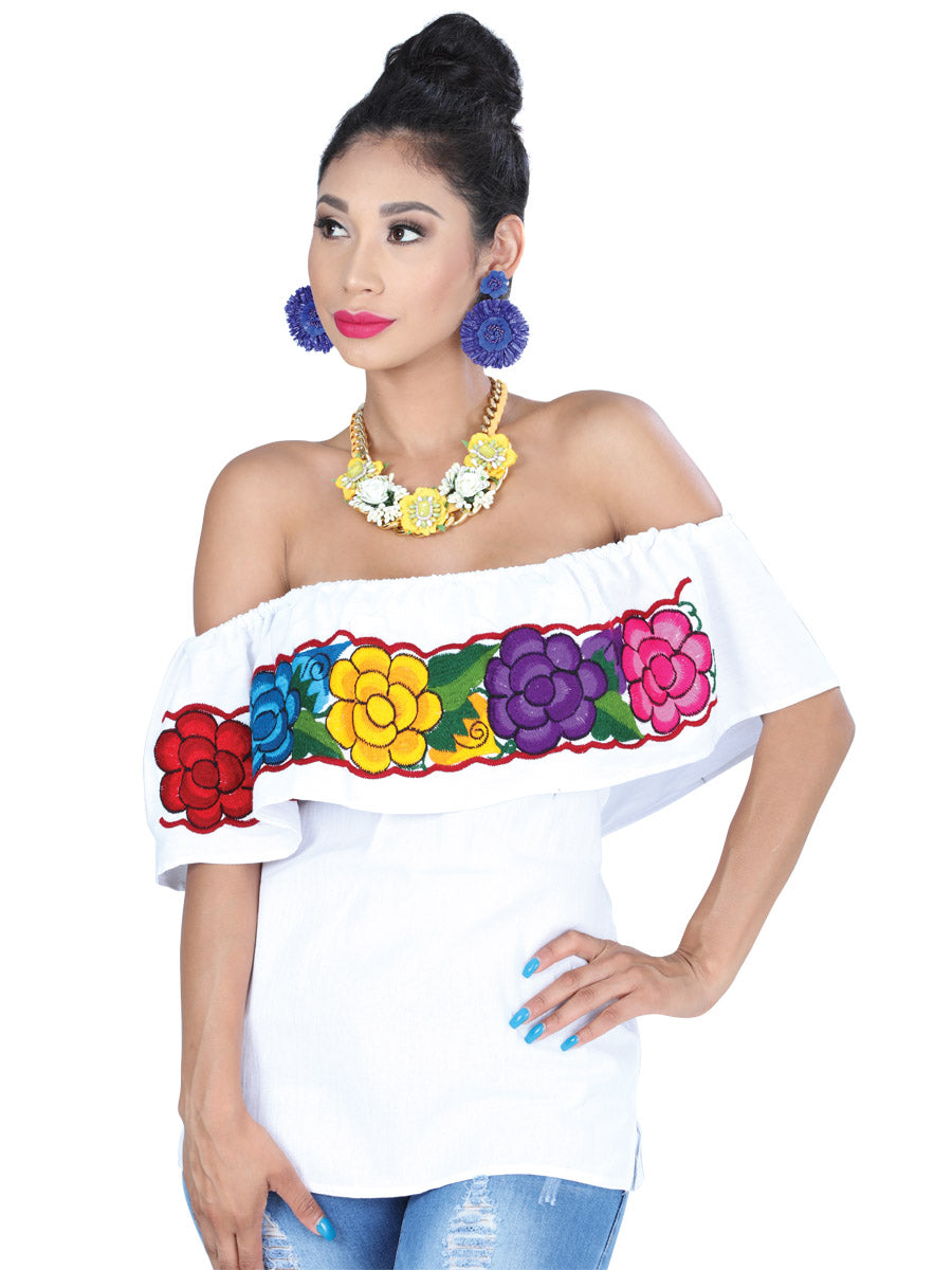Artisanal Embroidered Dress 100% Cotton Blue 603043 main image 1