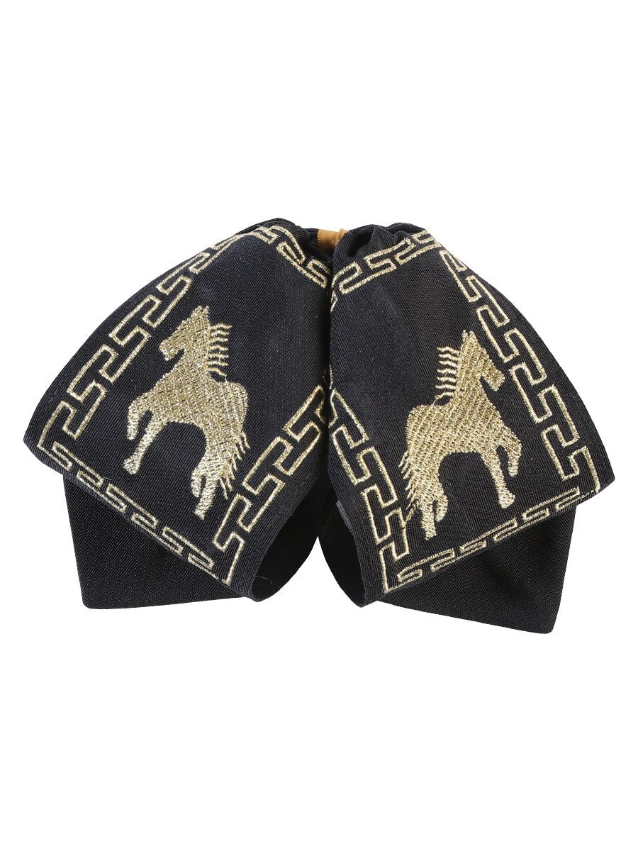 Adult 
Mexican Charro Bow Tie 100% Polyester Black/Gold 601802