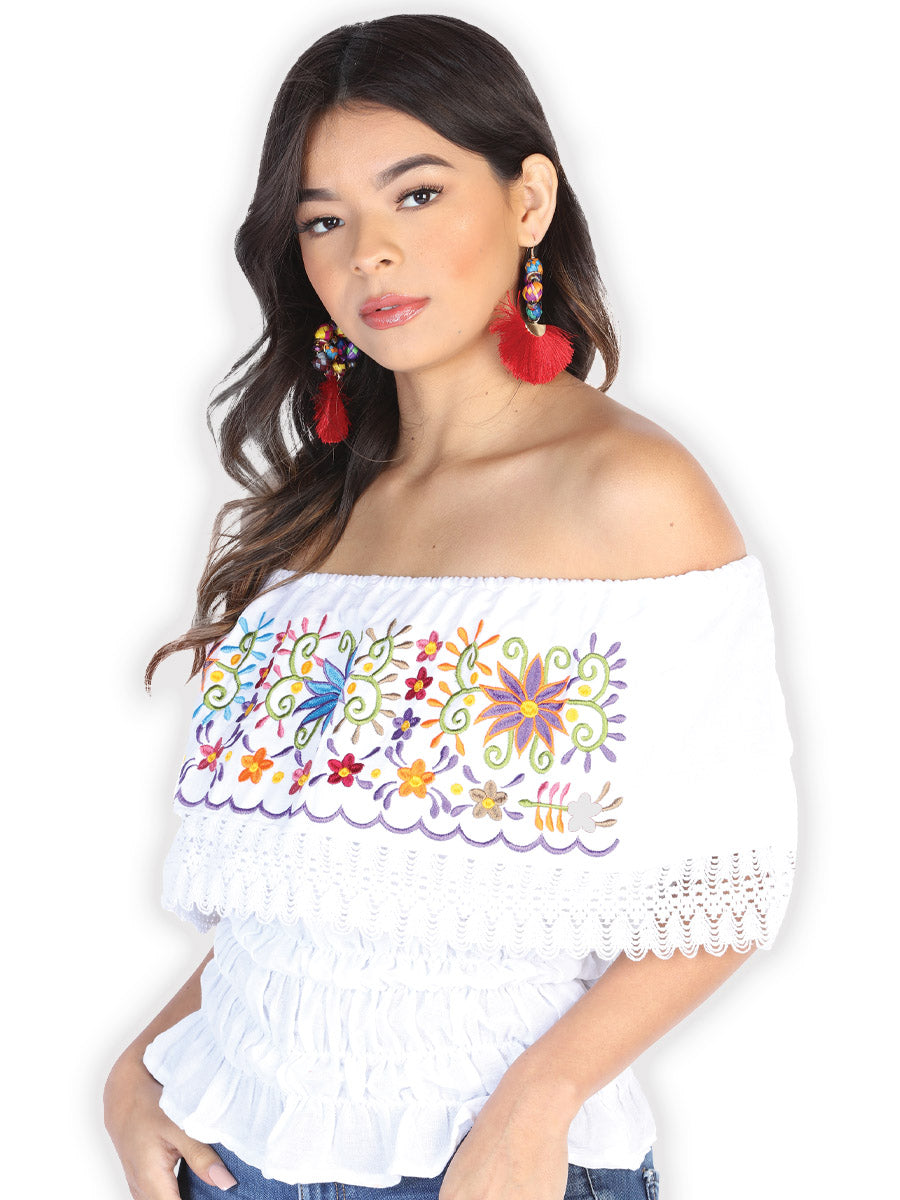 Artisanal Embroidered Blouse 100% Cotton White 602459