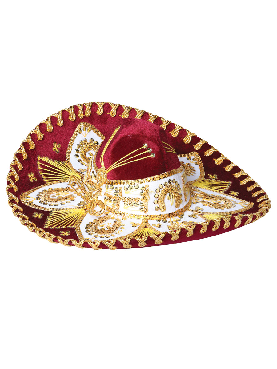 Adult Mexican Charro Hat Velvet Fuchsia/Gold 600763 main image 0