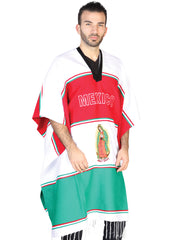 Artisanal Mexican Poncho 100% Acrylan Tricolor 602561