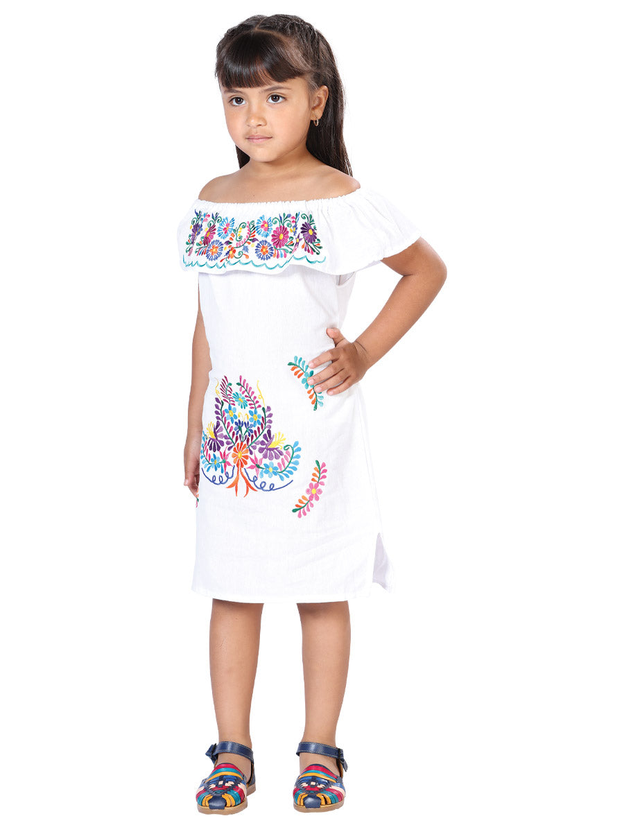 Artisanal Embroidered Dress 100% Cotton White 603041