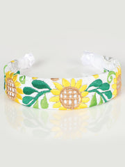 Artisanal Embroidered Headband 100% Cotton White 603105