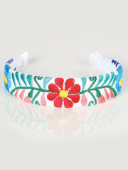 Artisanal Embroidered Headband 100% Cotton White 603107