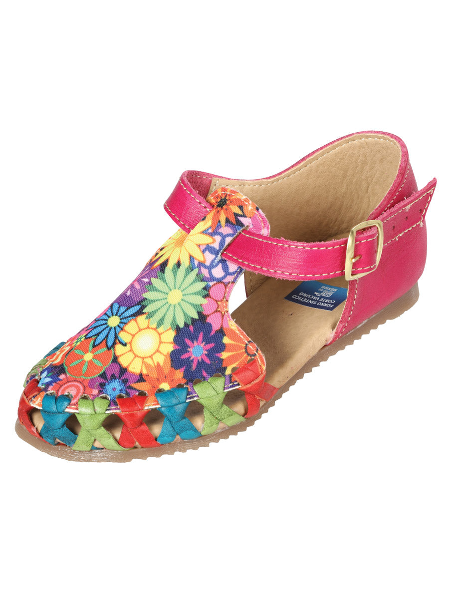 Artisanal Mexican Sandals Leather Fuchsia 603282