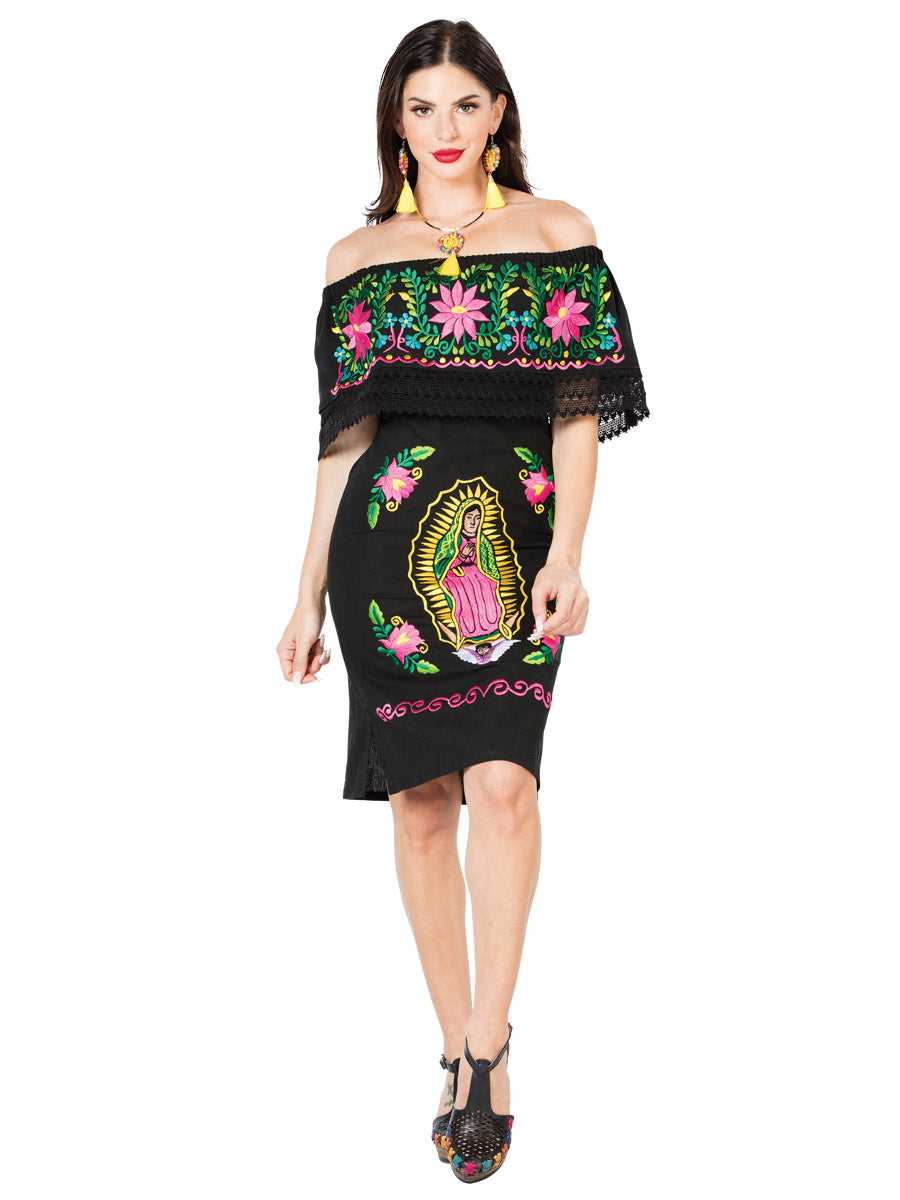 Artisanal Embroidered Dress 100% Cotton Black 603709 – El General Western  Wear