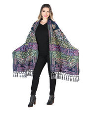 Mexican Artisanal Shawl 100% Acrylic Yellow 603890