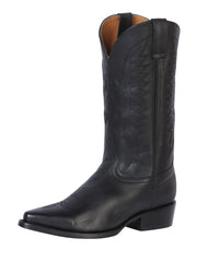 Men's Pointed Toe Leather Cowboy Boots - Made in Mexico - Black 135