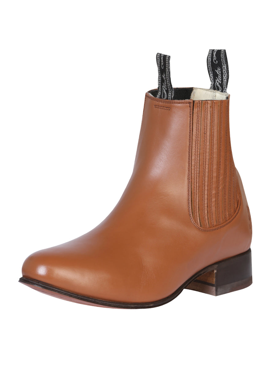 El Canelo "Plata" Men's Charro Ankle Cowboy Boot - Made in Mexico  - Atlas Maple 227