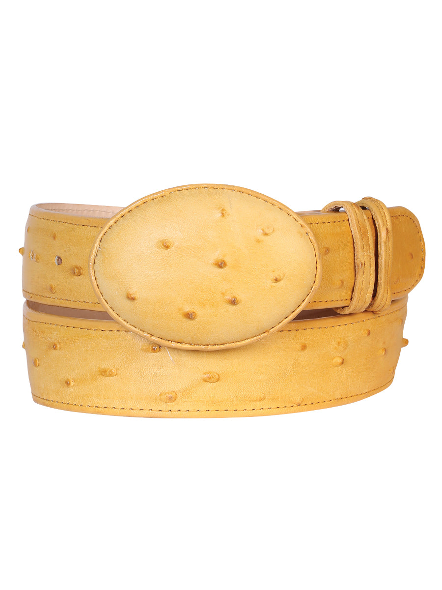 Men's Leather Cowboy Western Belt - Imitation Ostrich Butter Style #702