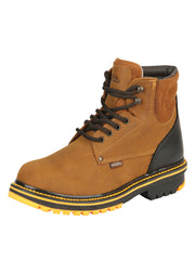 ESTABLO Men’s Leather Lace-Up Ankle Work Boot - Made in Mexico - Mango/Black 13359